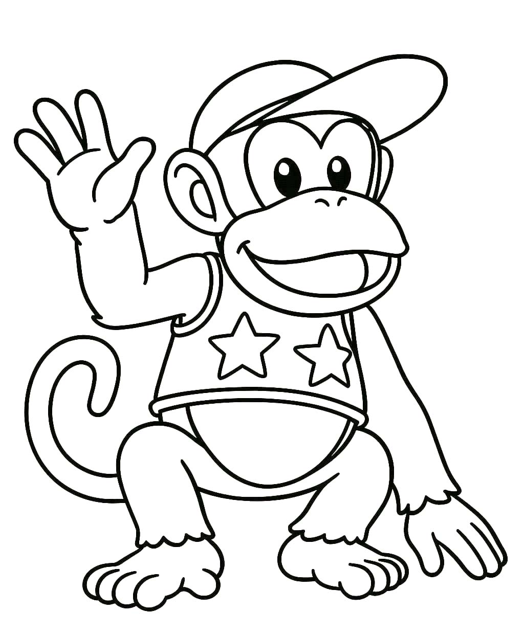 ディディーコング 描画 ぬりえ