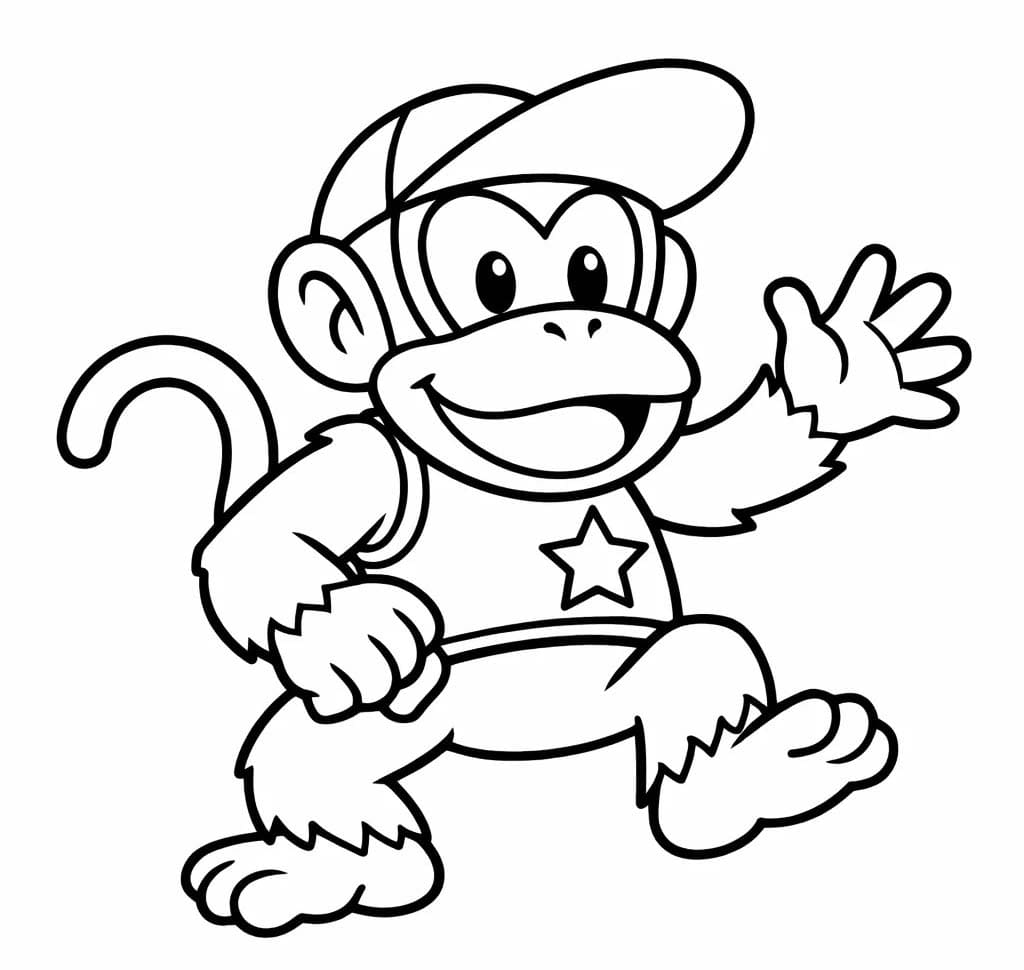 ディディーコング 普通 ぬりえ