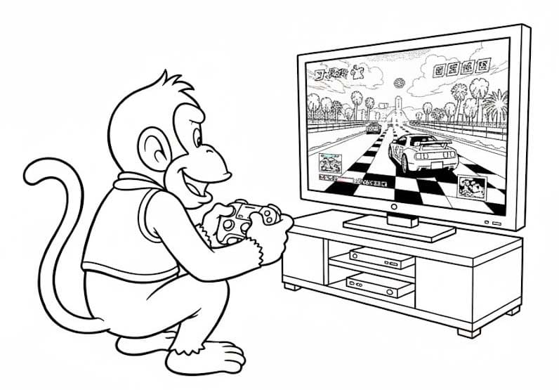 ディディーコング ゲームをプレイする ぬりえ