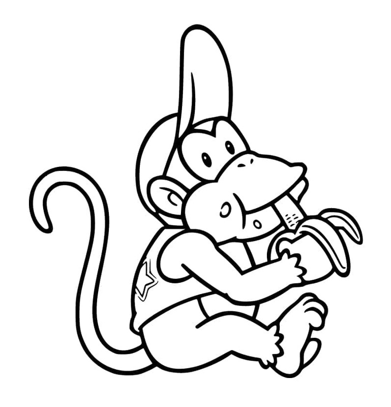 ディディーコング 印刷可能 ぬりえ