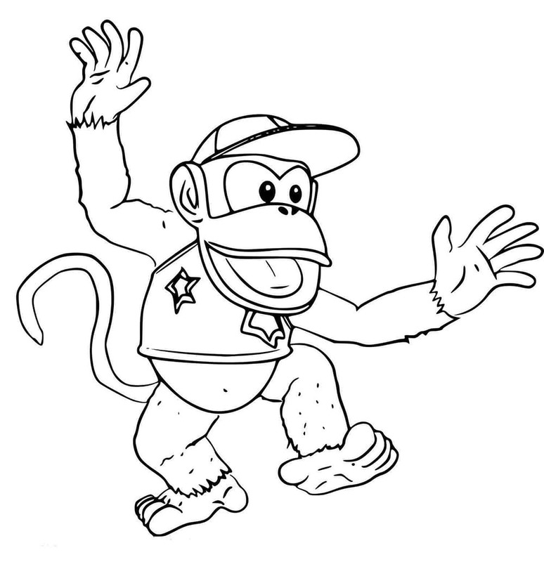 ディディーコング 描く ぬりえ