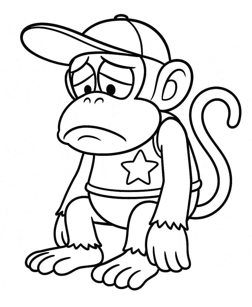 ディディーコング 悲しい ぬりえ