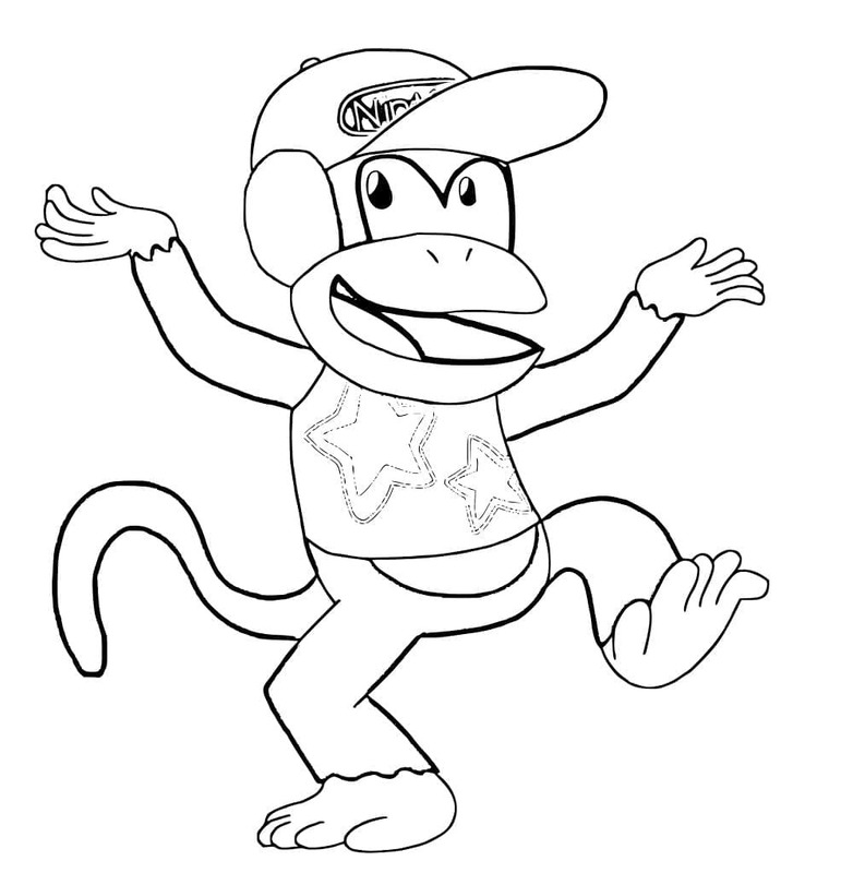 ディディーコング 無料で印刷可能 ぬりえ