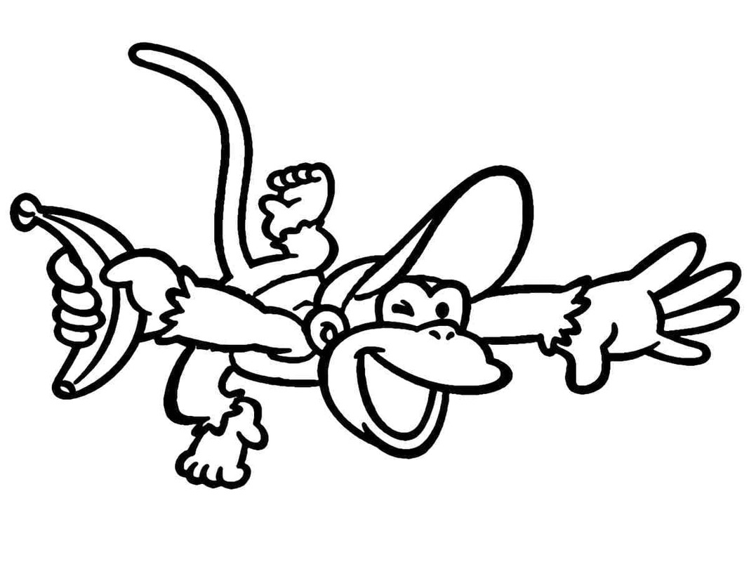 ディディーコング 面白い ぬりえ