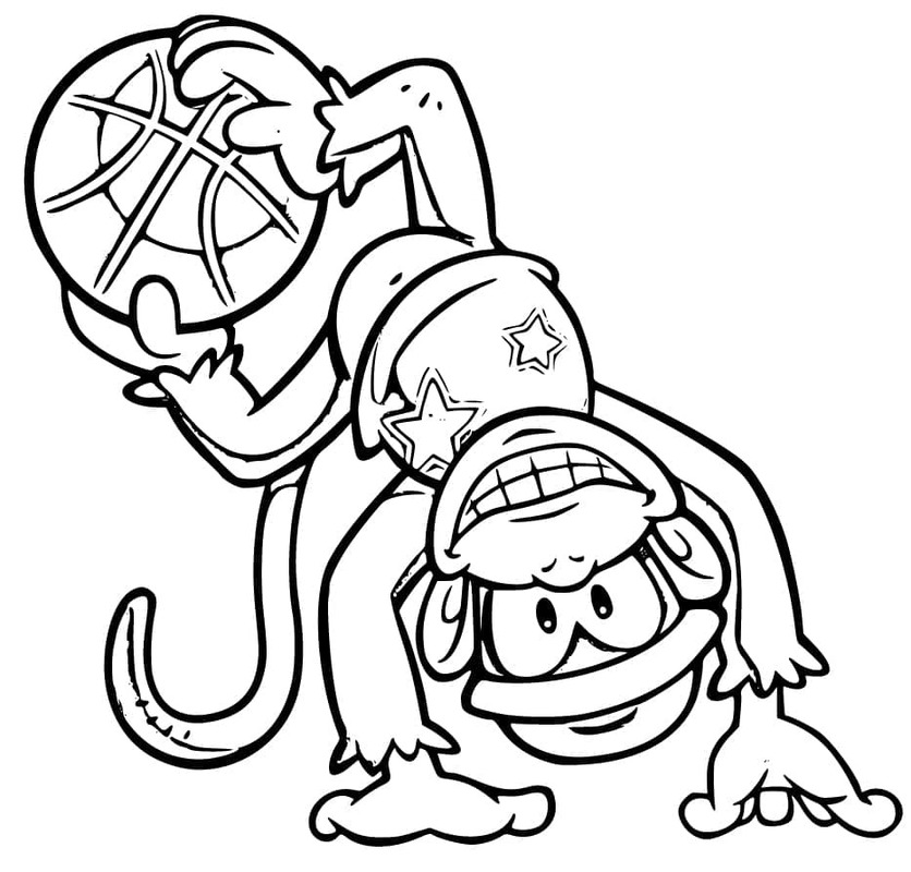 ディディーコング そしてボール ぬりえ