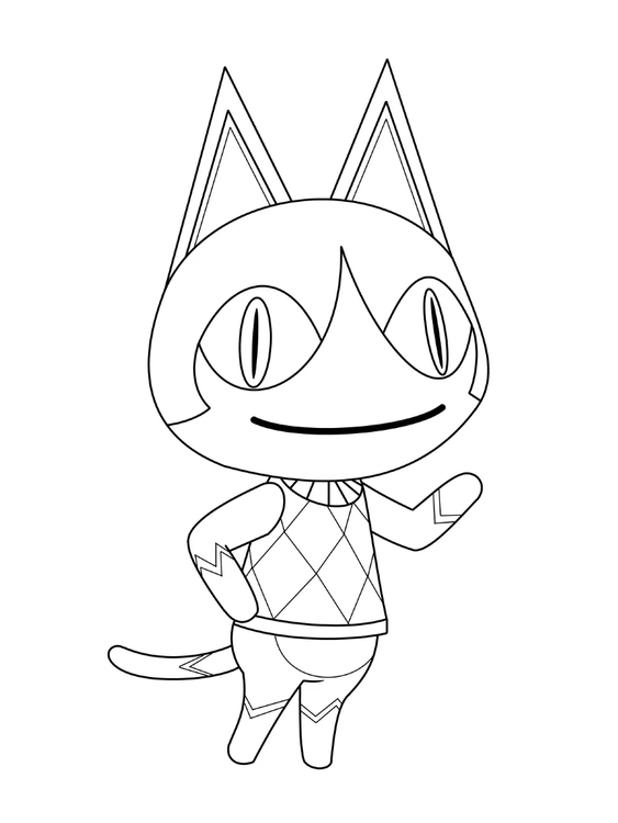 どうぶつの森シリーズ  簡単に描く ぬりえ
