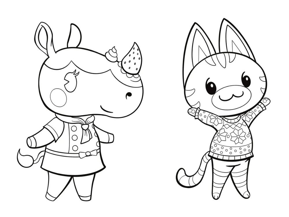 どうぶつの森シリーズ  かわいい ぬりえ
