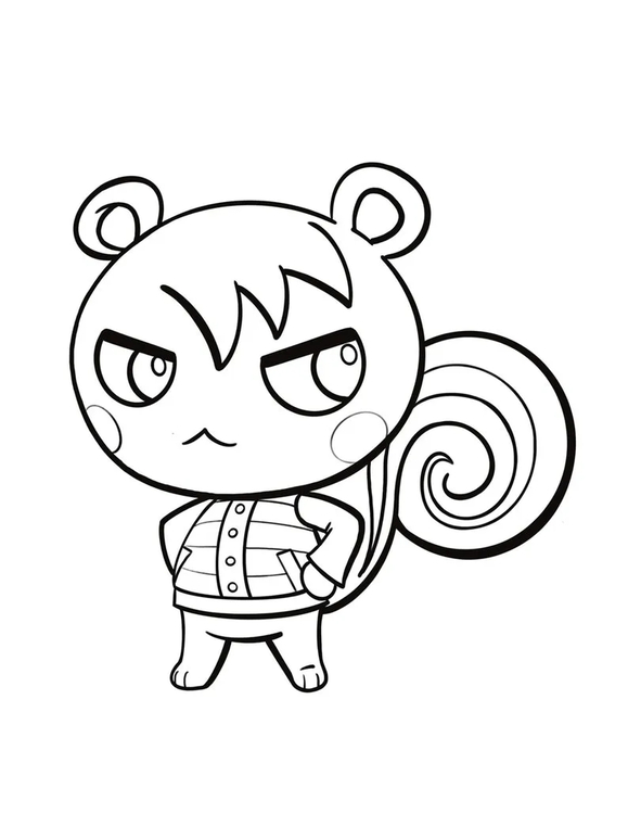 どうぶつの森シリーズ  プリントを描く ぬりえ