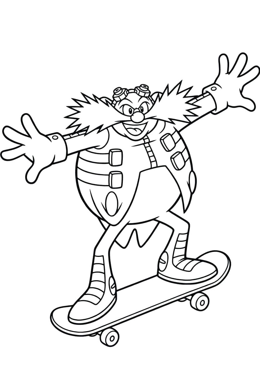 ドクター・エッグマン 簡単 ぬりえ