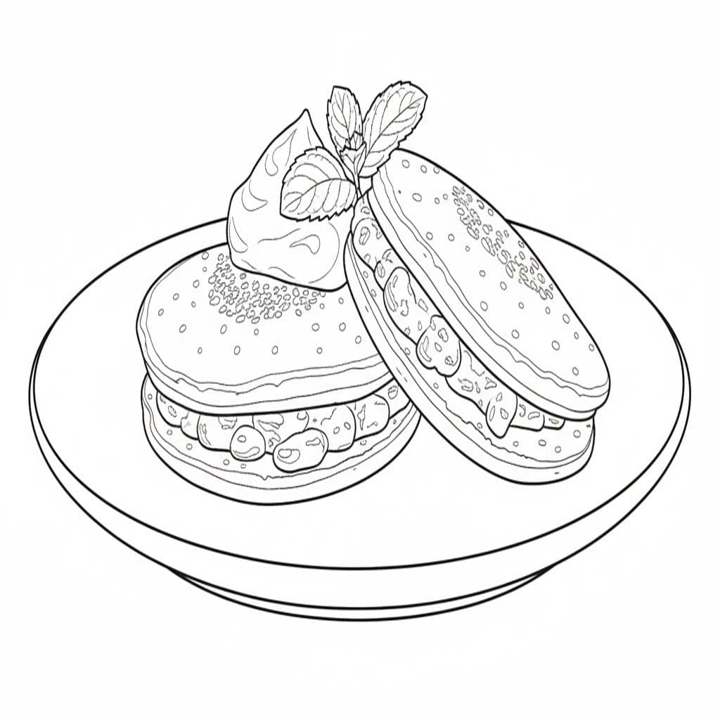 どら焼き 画像 ぬりえ