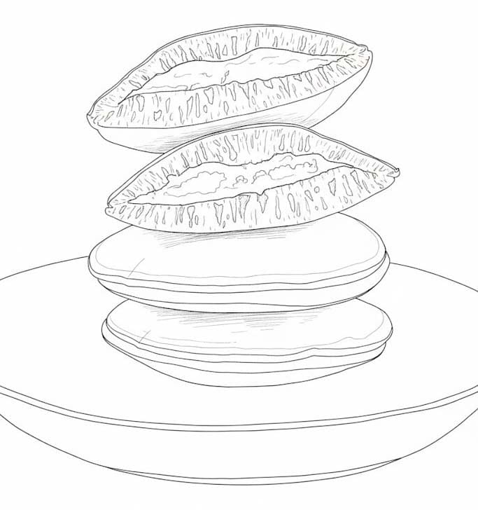 どら焼き 印刷 ぬりえ