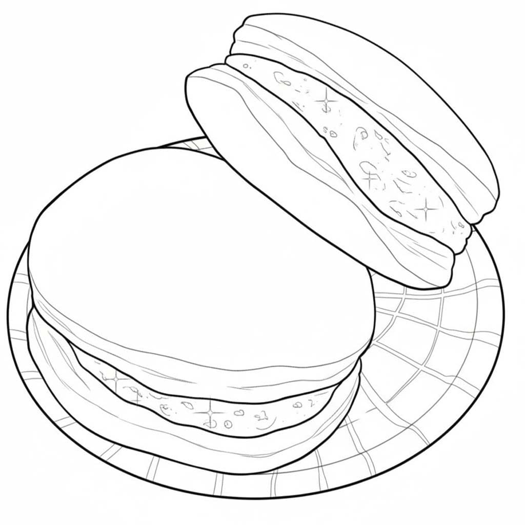どら焼き 簡単 ぬりえ