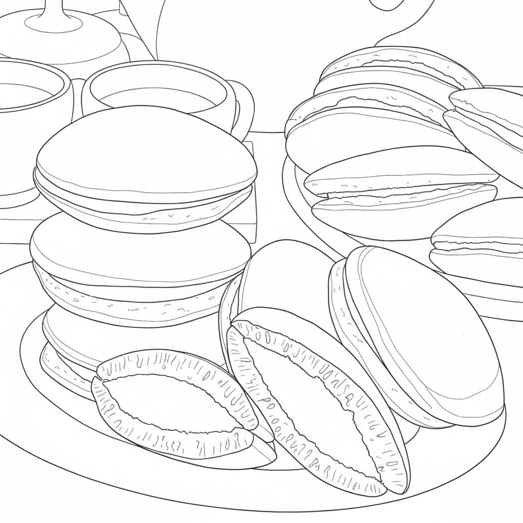 どら焼き 無料で印刷可能 ぬりえ