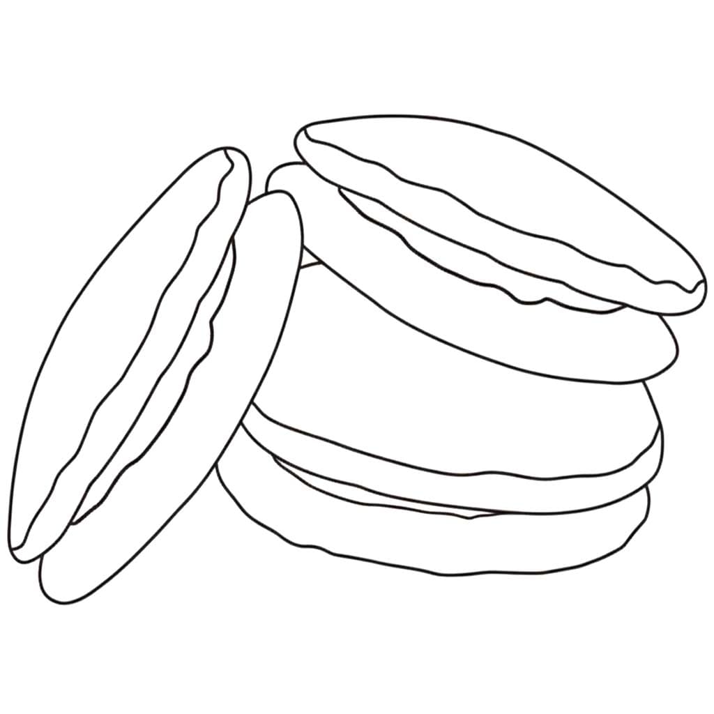 どら焼き 無料 ぬりえ