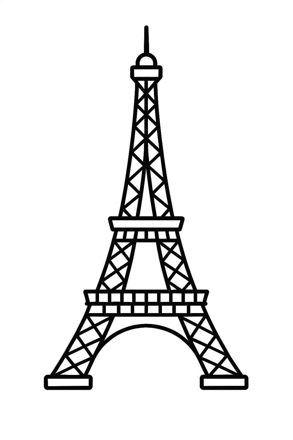 エッフェル塔 描画 印刷可能 ぬりえ