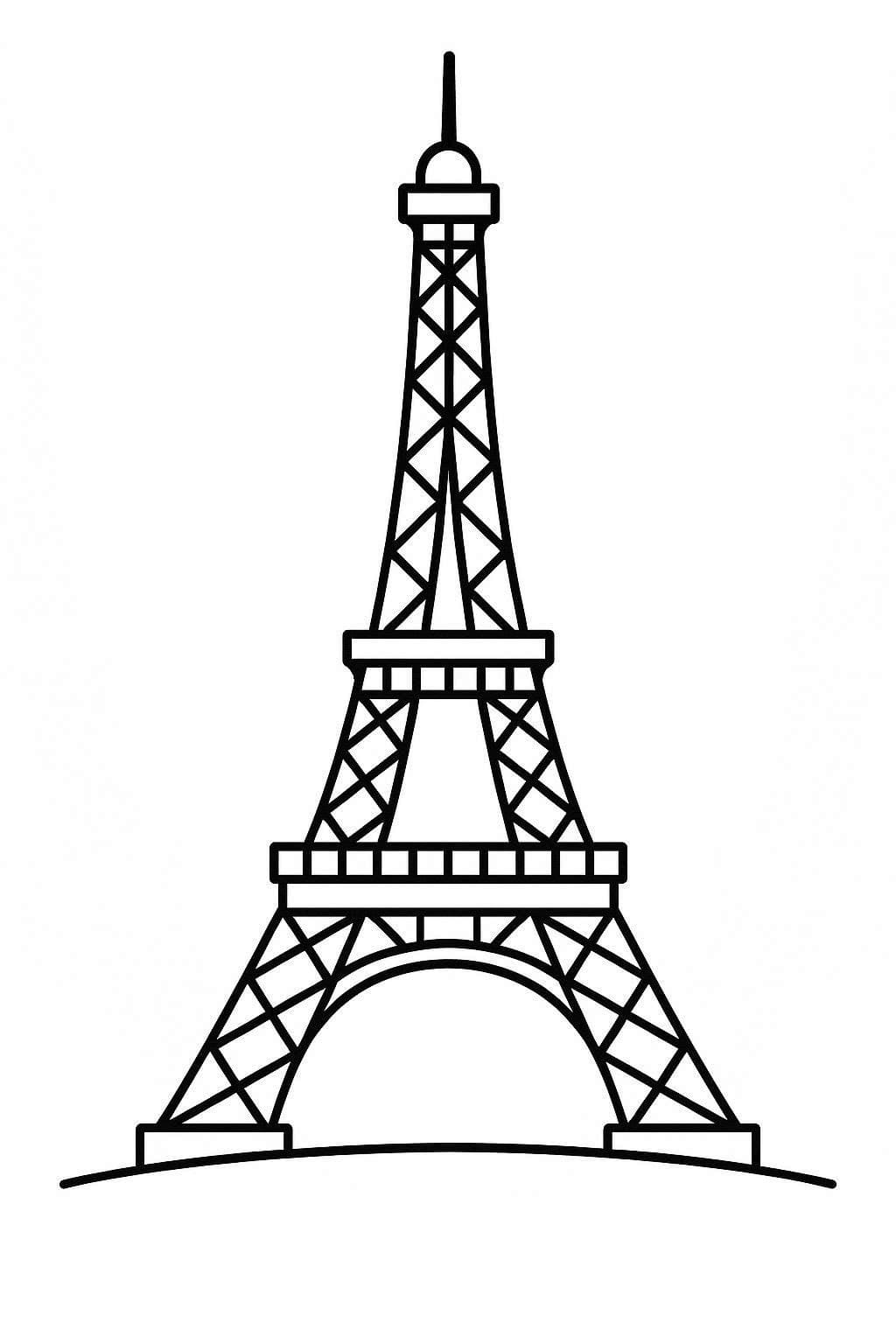 エッフェル塔 無料で印刷可能 ぬりえ