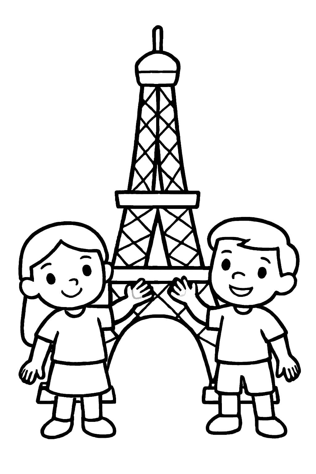 エッフェル塔 無料で ぬりえ