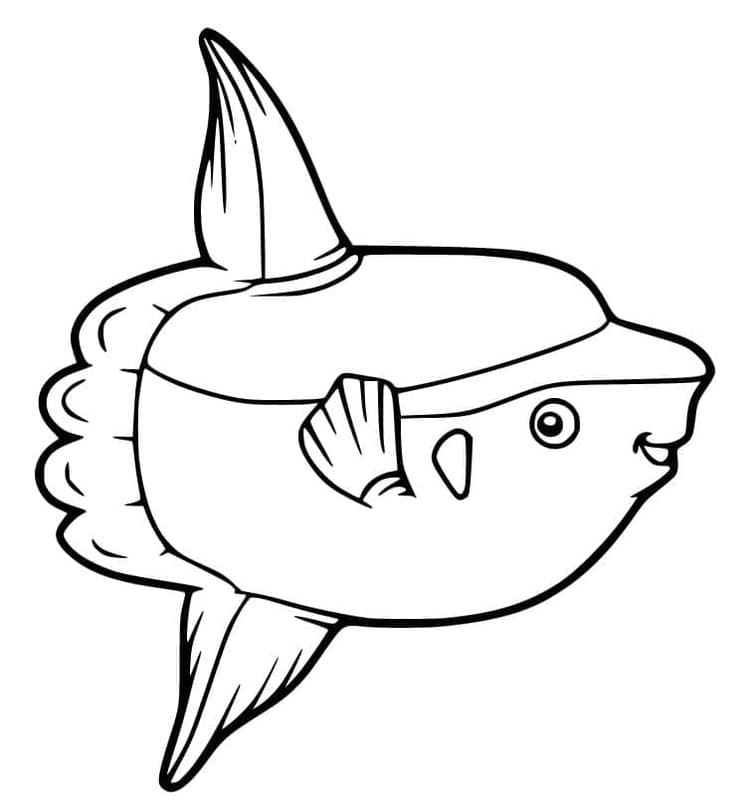 笑顔のマンボウ ぬりえ