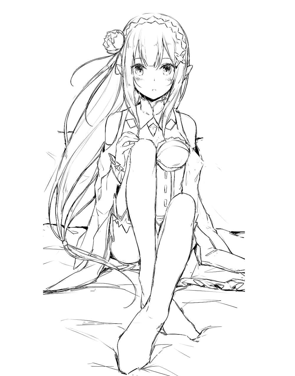 エミリア ぬりえ