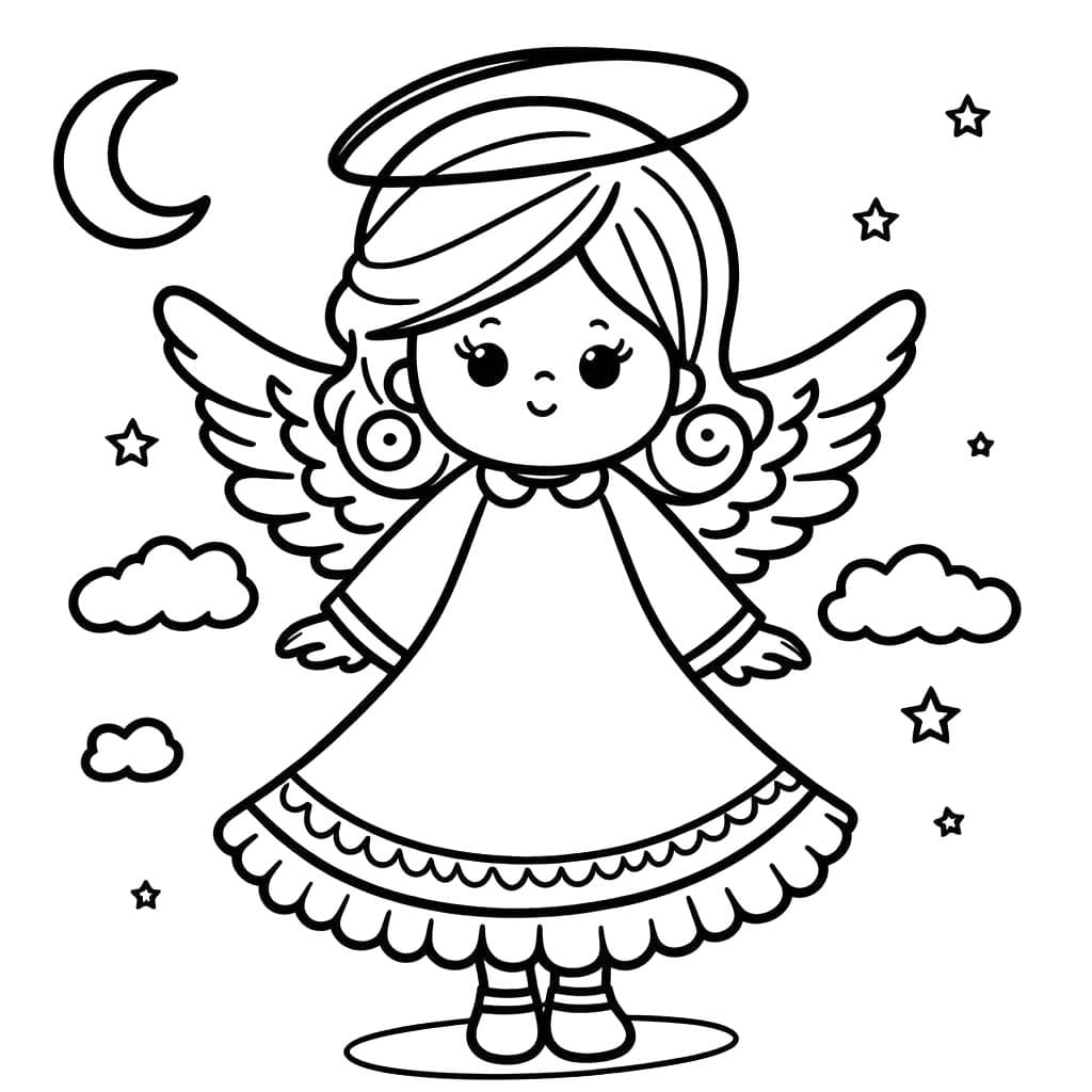 エンジェル 1 ぬりえ
