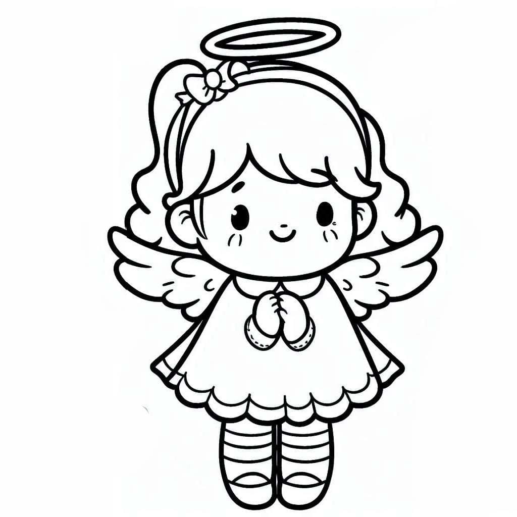 エンジェル かわいい ぬりえ