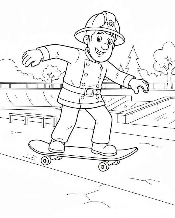 ファイヤーマンサム 描画 ぬりえ