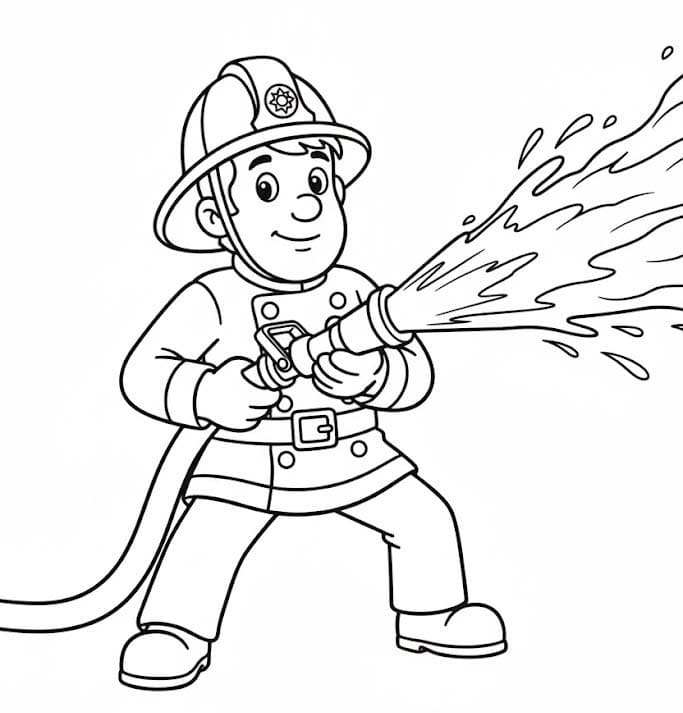 ファイヤーマンサム 画像 ぬりえ