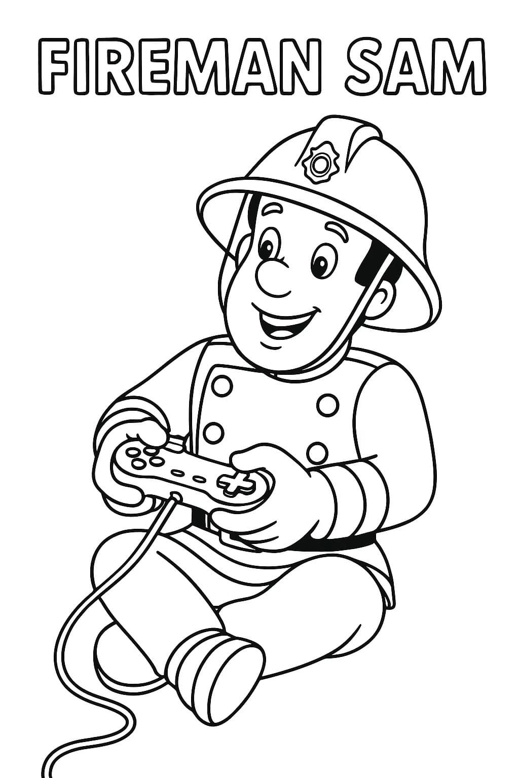 ファイヤーマンサム 基本的な ぬりえ