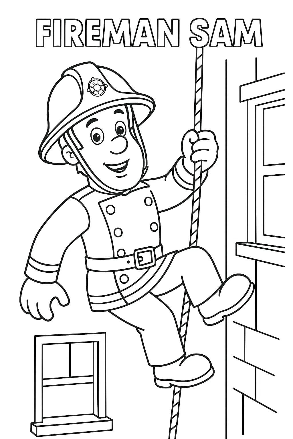 ファイヤーマンサム 無料で ぬりえ