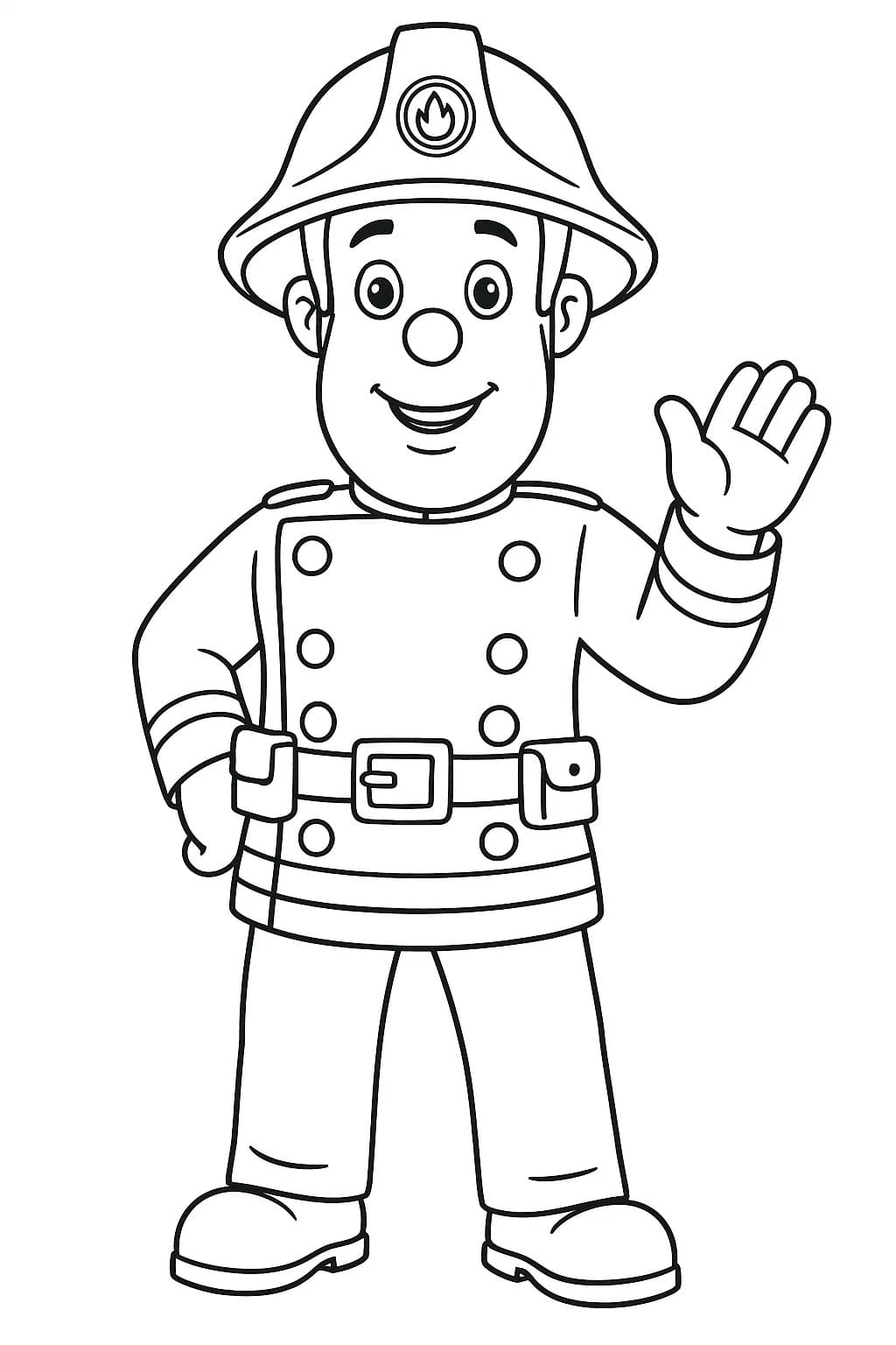 ファイヤーマンサム 単純 ぬりえ