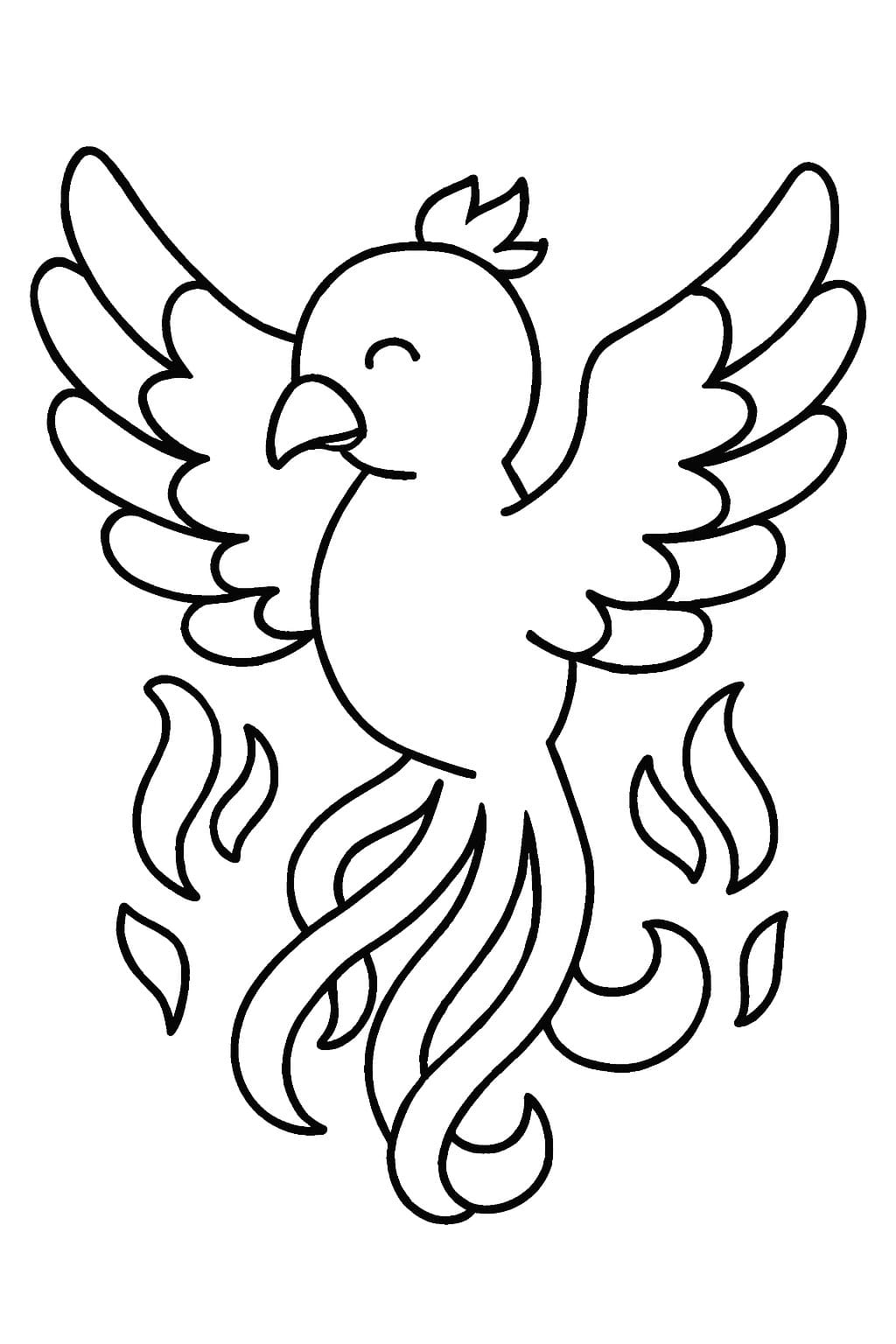 フェニックス 基本的な ぬりえ