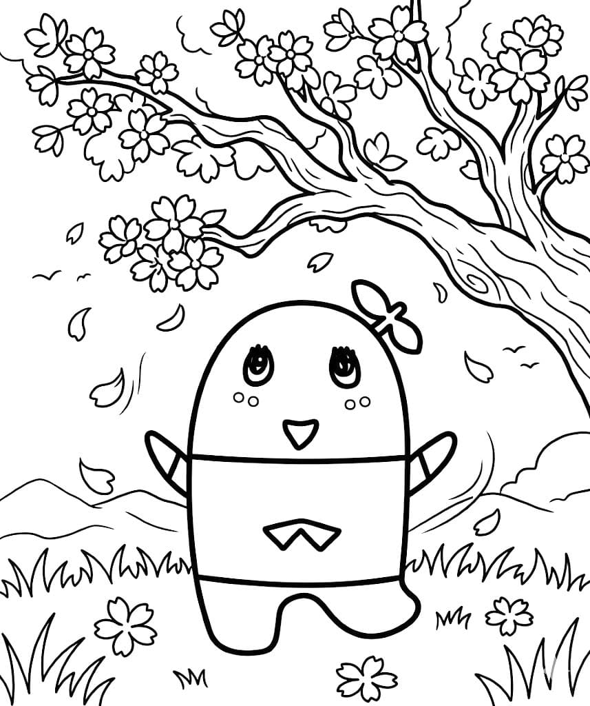 ふなっしー 単純 ぬりえ