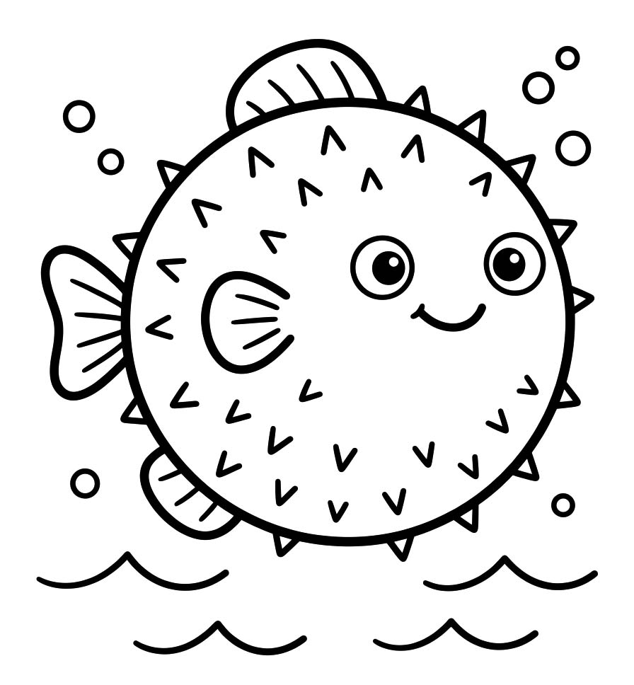 フグ 描画 ぬりえ