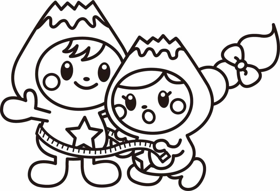 ふじっぴー 無料 ぬりえ