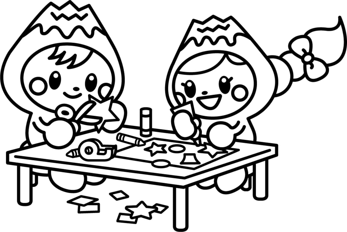 ふじっぴー 単純 ぬりえ