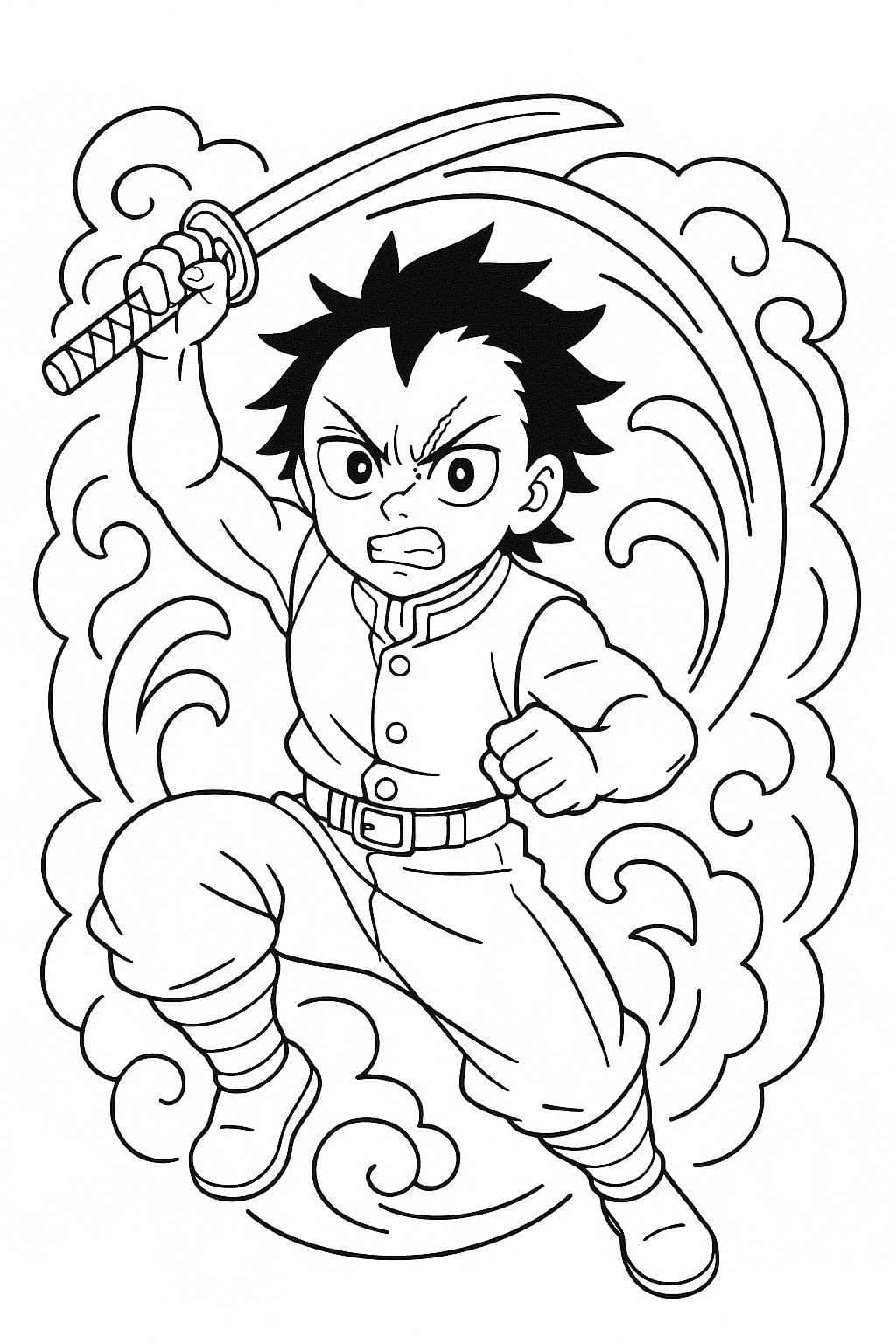 不死川玄弥 2 ぬりえ