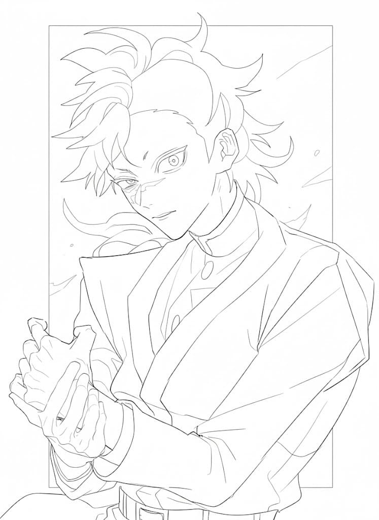 不死川玄弥 4 ぬりえ