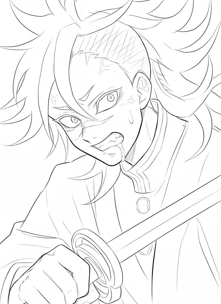 不死川玄弥 印刷可能 ぬりえ