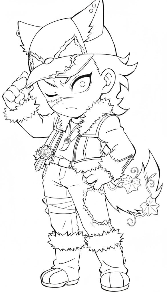 不死川玄弥 無料で印刷可能 ぬりえ