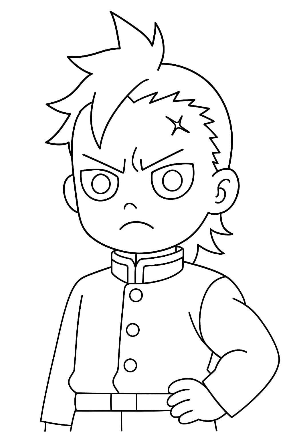 不死川玄弥 単純 ぬりえ