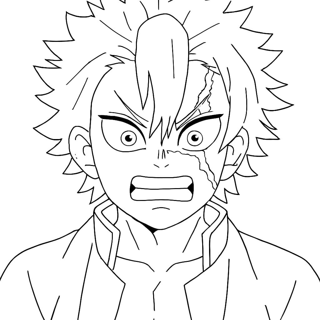 不死川実弥 印刷可能 ぬりえ