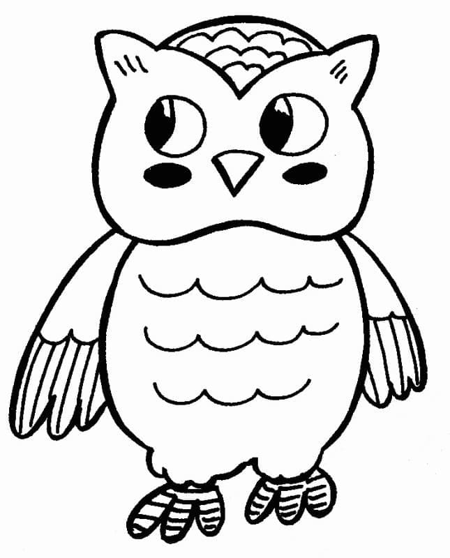 フクロウ 2 ぬりえ