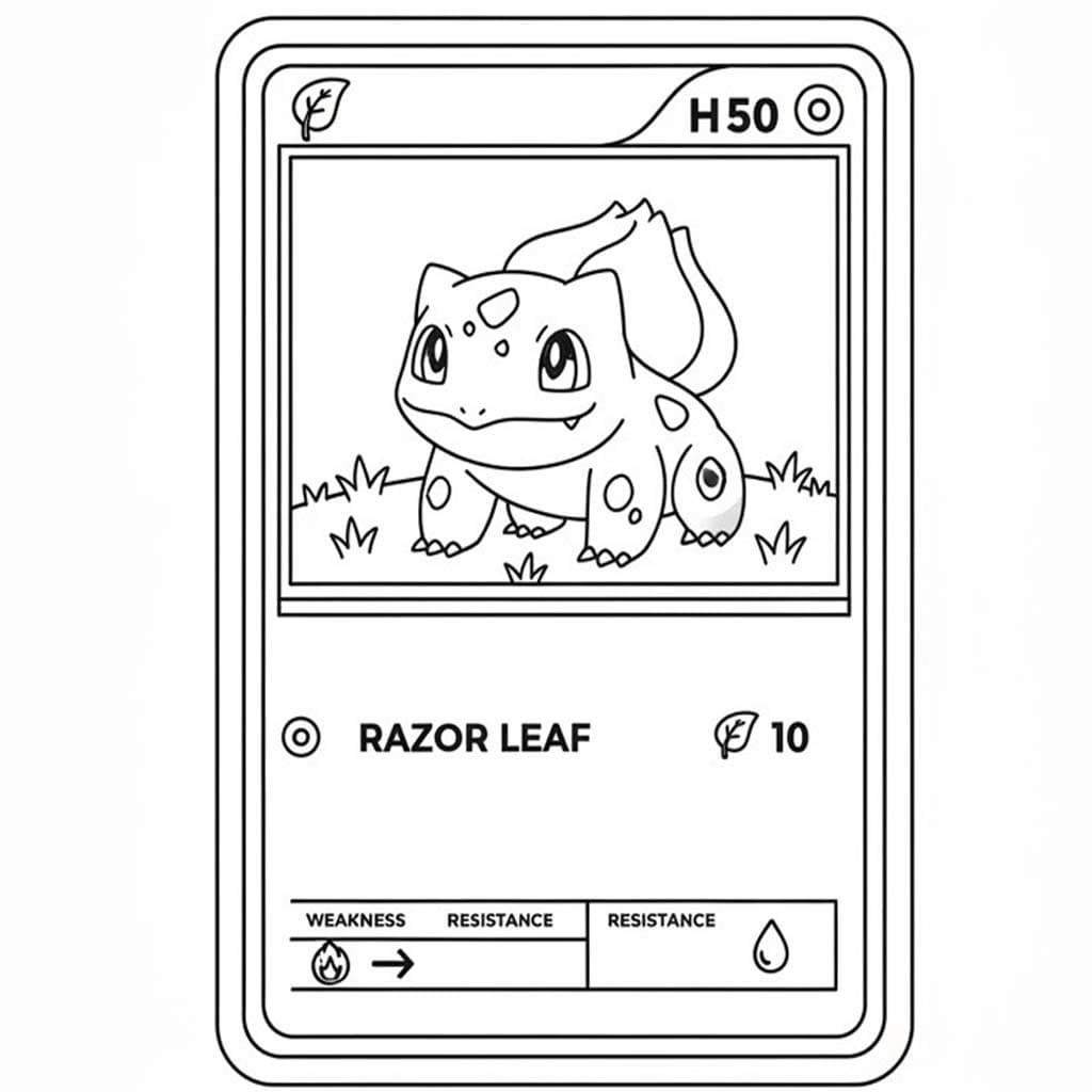 フシギダネ ポケモンカード ぬりえ