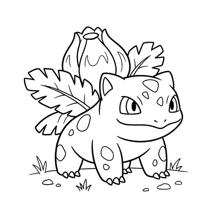 フシギソウ 基本的な ぬりえ