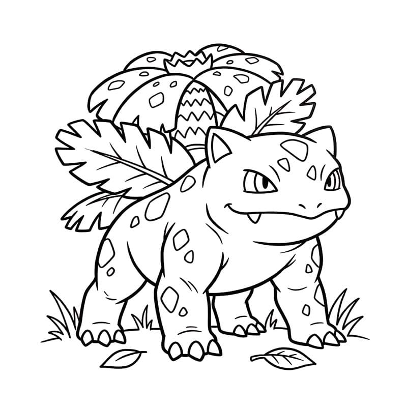 フシギソウ 単純 ぬりえ