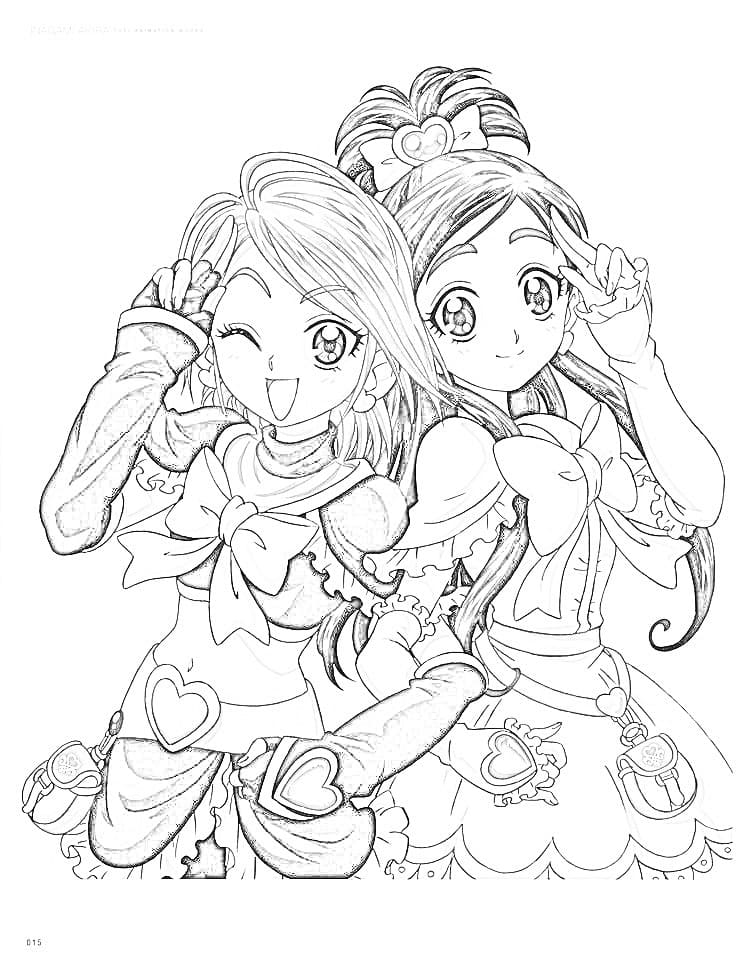 ふたりはプリキュアを無料で描く ぬりえ