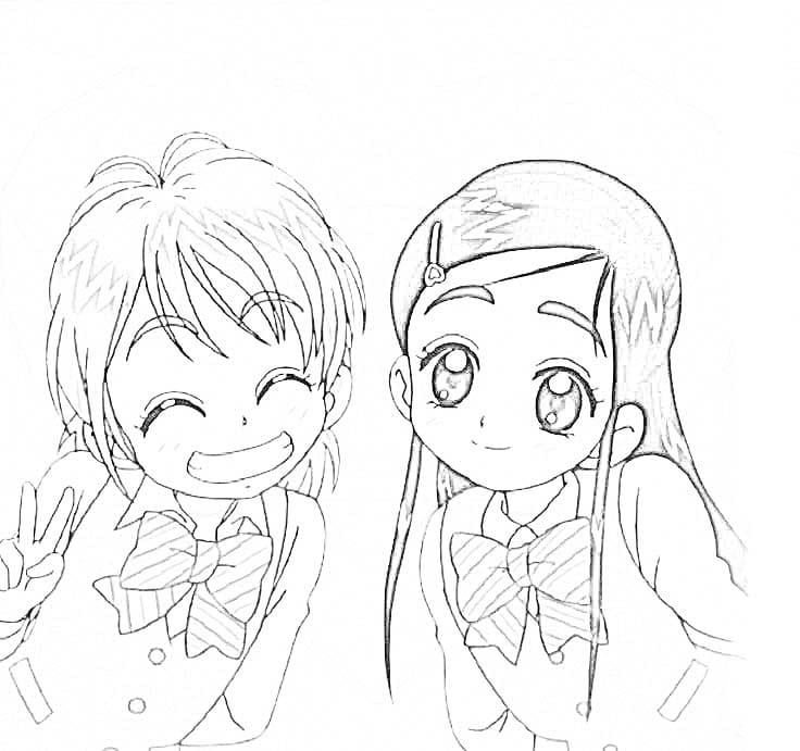 ふたりはプリキュア シンプル ぬりえ