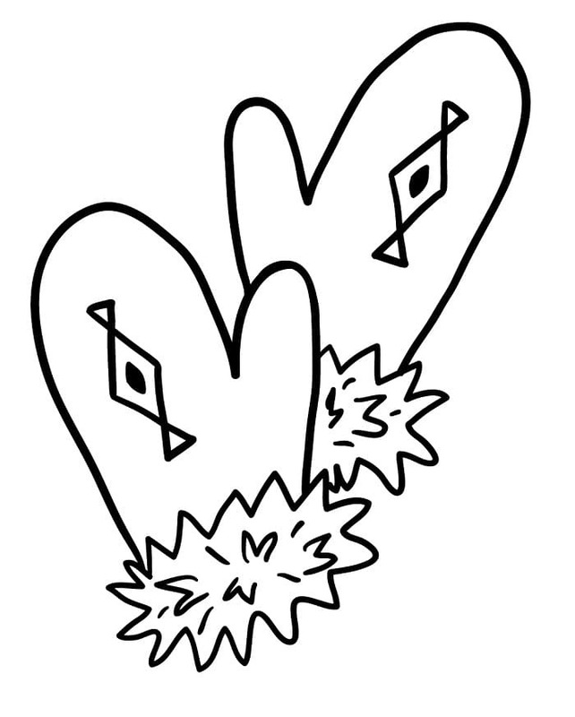 普通ミトン ぬりえ