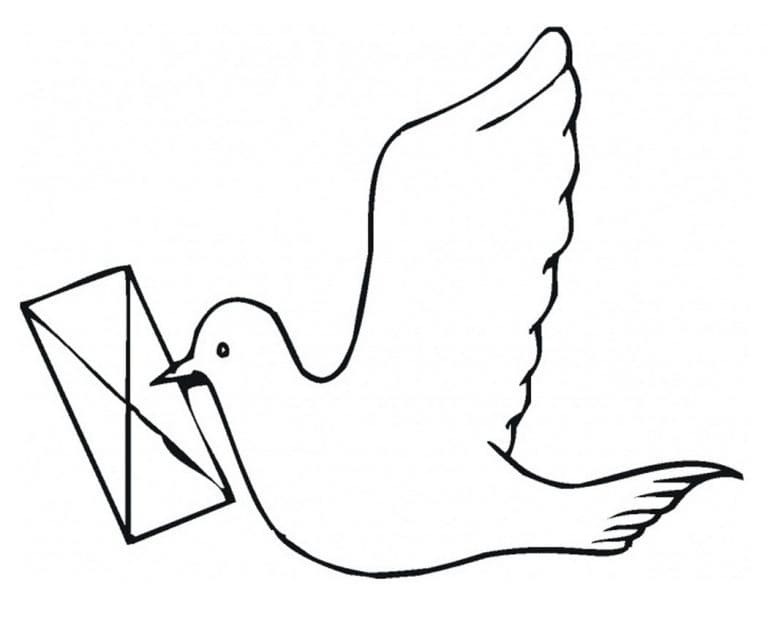 冬の鳩 ぬりえ