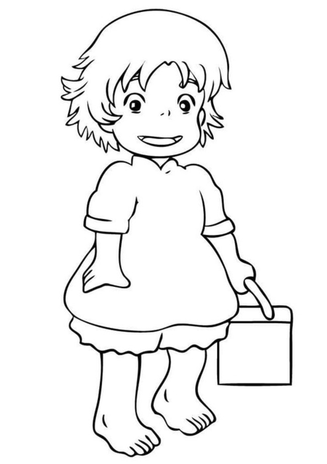 崖の上のポニョ 5 ぬりえ